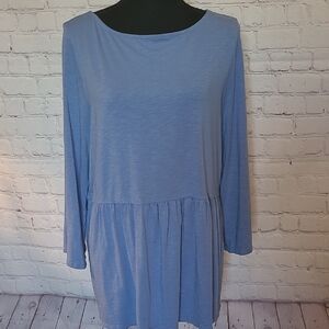 J Jill Long Sleeve Size Large Blue Babydoll Tunic